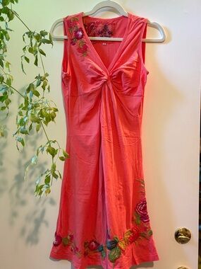 JW Los Angeles Orange Embroidered Dress